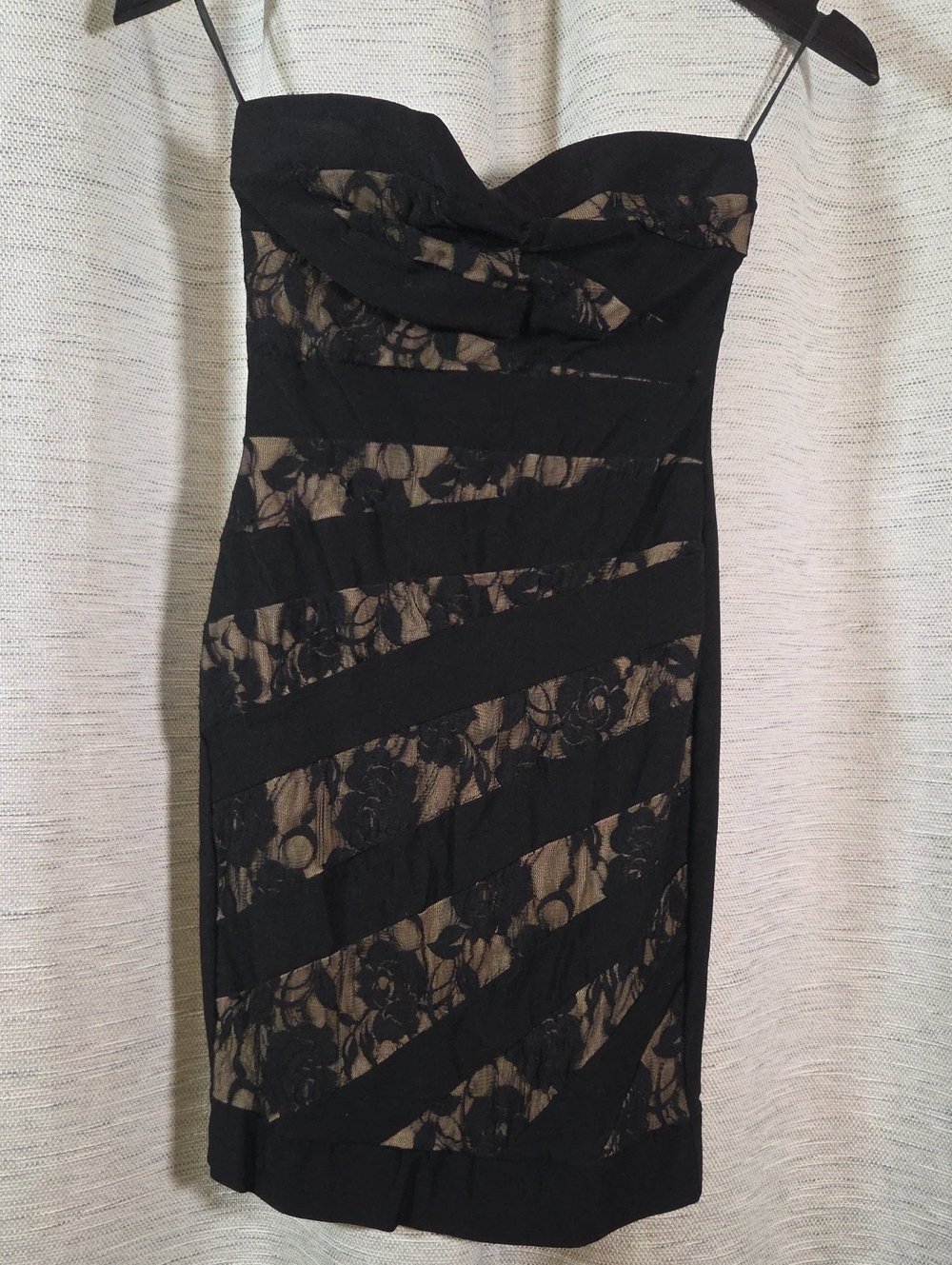 Ruby Rox Black Lace Strapless Cocktail Dress